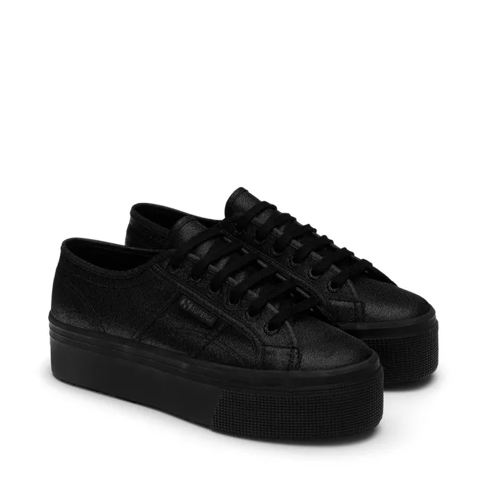 Women Lady Shoes Woman 2790 PLATFORM LAME Wedge TOTAL BLACK Superga Platform