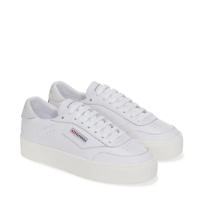 Women Lady Shoes Woman 3854 COURT PLATFORM Wedge WHITEFAVORIO Superga Platform