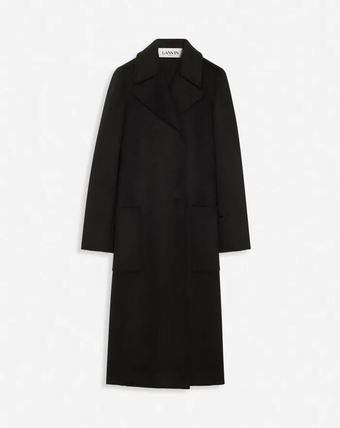 Women Lanvin Coats and Jackets Long Coat In Doublefaced Cashmere Black