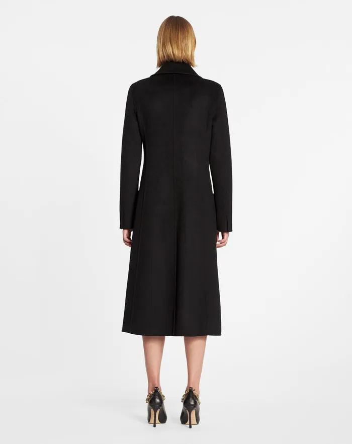Women Lanvin Coats and Jackets Long Coat In Doublefaced Cashmere Black