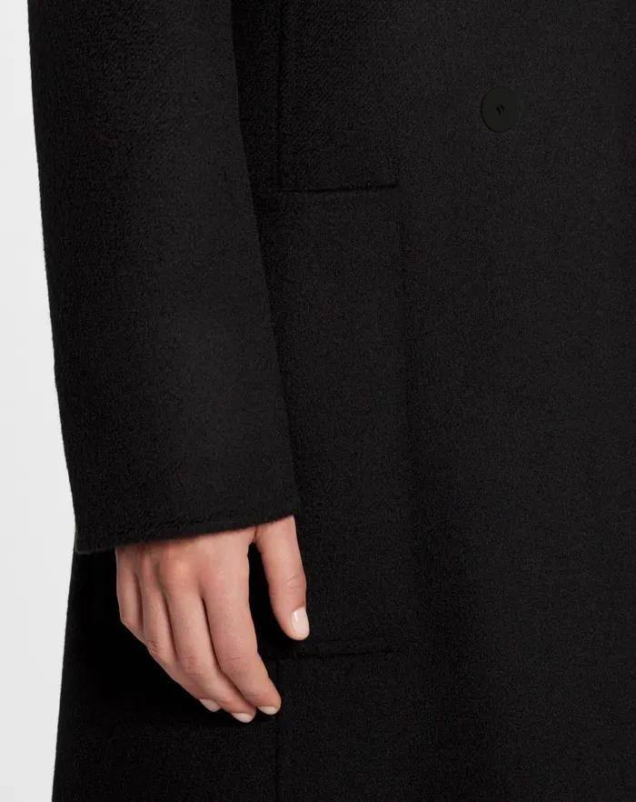 Women Lanvin Coats and Jackets Long Coat In Doublefaced Cashmere Black