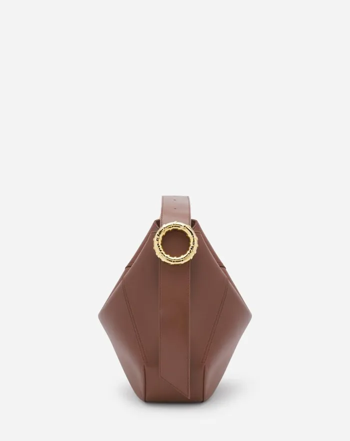 Women Lanvin Crossbody Bags and Shoulder Bags Leather Mlodie Hobo Bag Chestnut