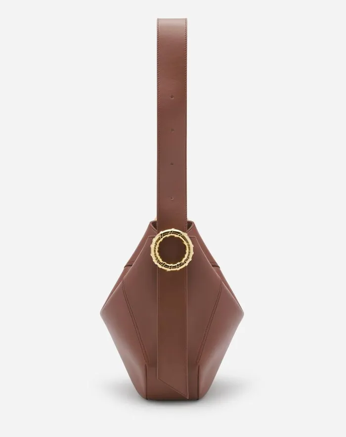 Women Lanvin Crossbody Bags and Shoulder Bags Leather Mlodie Hobo Bag Chestnut