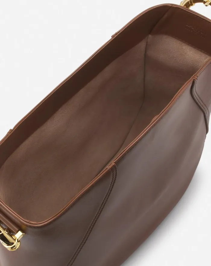 Women Lanvin Crossbody Bags and Shoulder Bags Leather Mlodie Hobo Bag Chestnut
