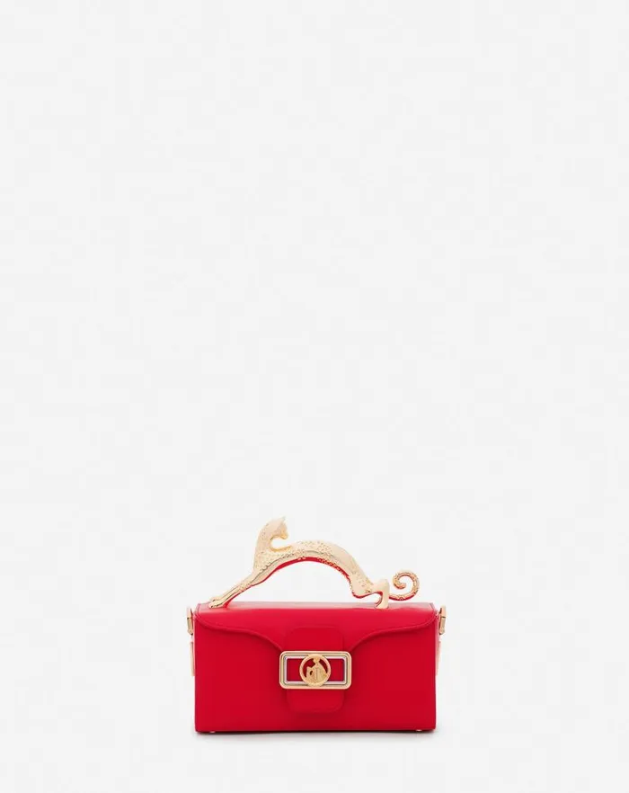 Women Lanvin Crossbody Bags and Shoulder Bags Leather Nano Pencil Cat Bag Flame