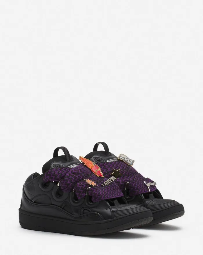 Women Lanvin Curb Lanvin X Future Curb 30 Leather Sneakers For Women Blackred