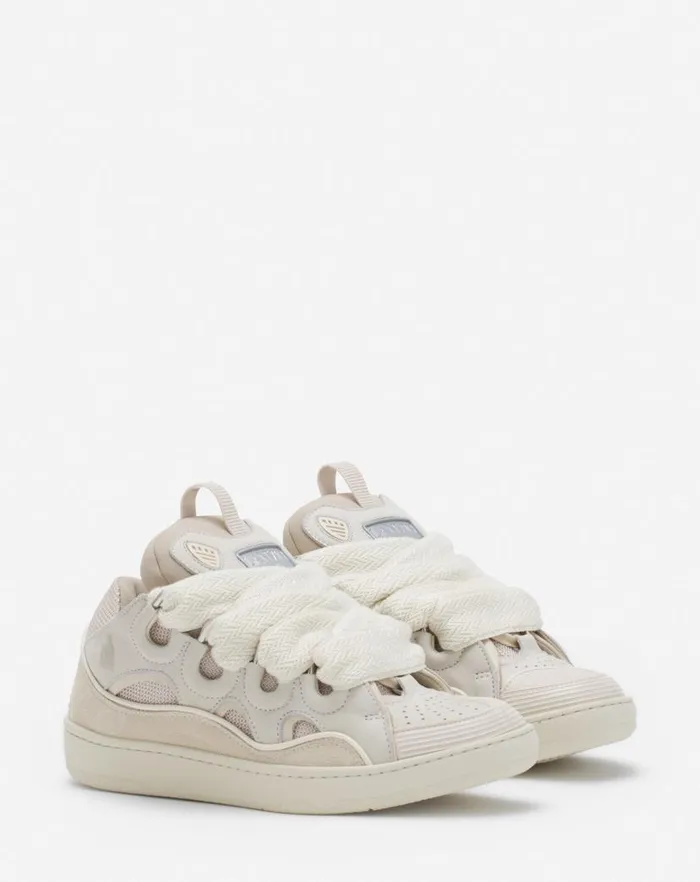 Women Lanvin Curb Leather Curb Sneakers Peach Women Lanvin Curb Leather Curb Sneakers Peach