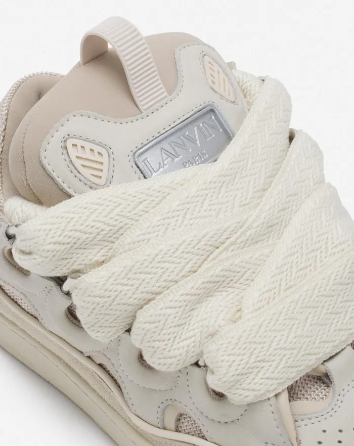 Women Lanvin Curb Leather Curb Sneakers Peach Women Lanvin Curb Leather Curb Sneakers Peach