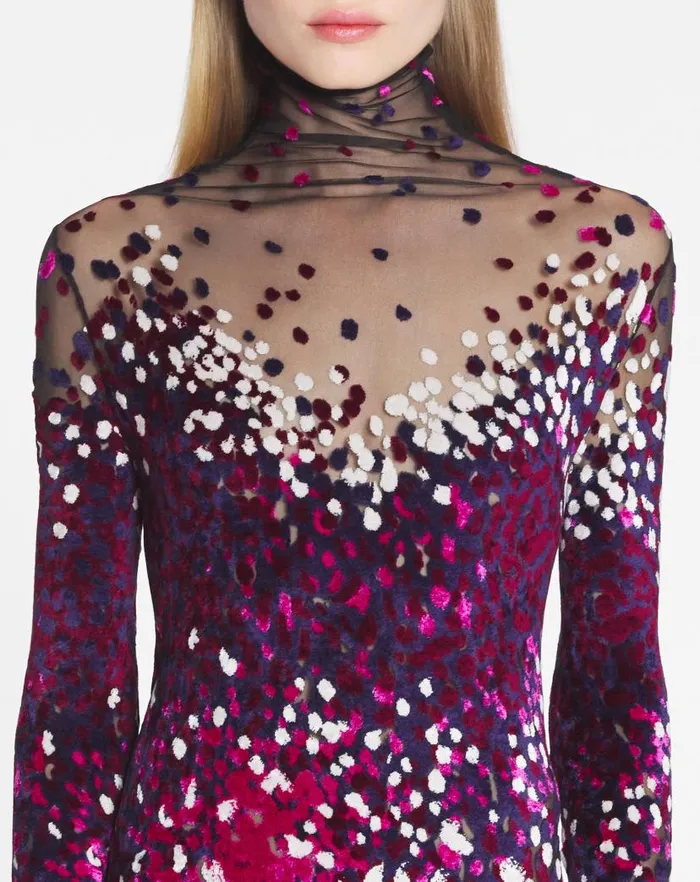Women Lanvin Dresses Devoured Jersey Dress Fuchsiajapanese Ink