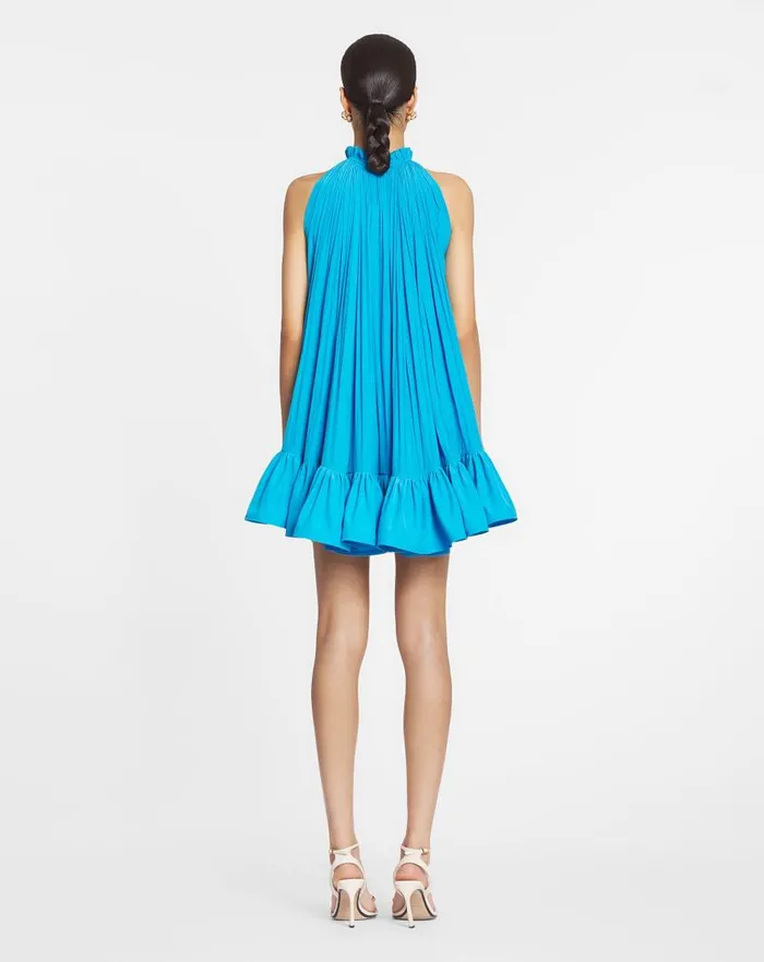 Women Lanvin Dresses Short Dress With Ruffles Pool Women Lanvin Dresses Short Dress With Ruffles Pool