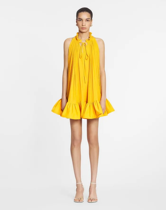 Women Lanvin Dresses Short Dress With Ruffles Sunflower