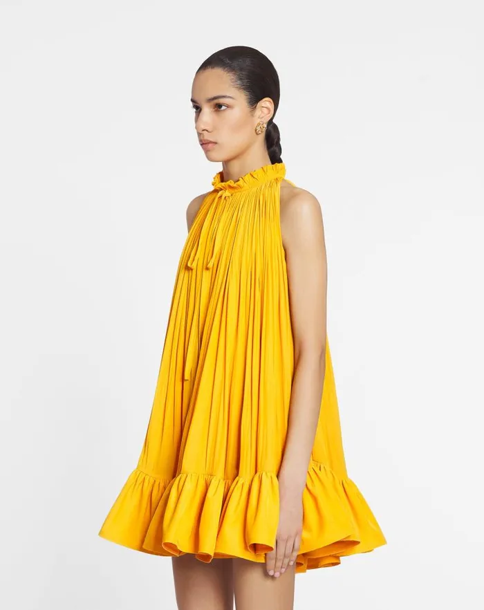 Women Lanvin Dresses Short Dress With Ruffles Sunflower