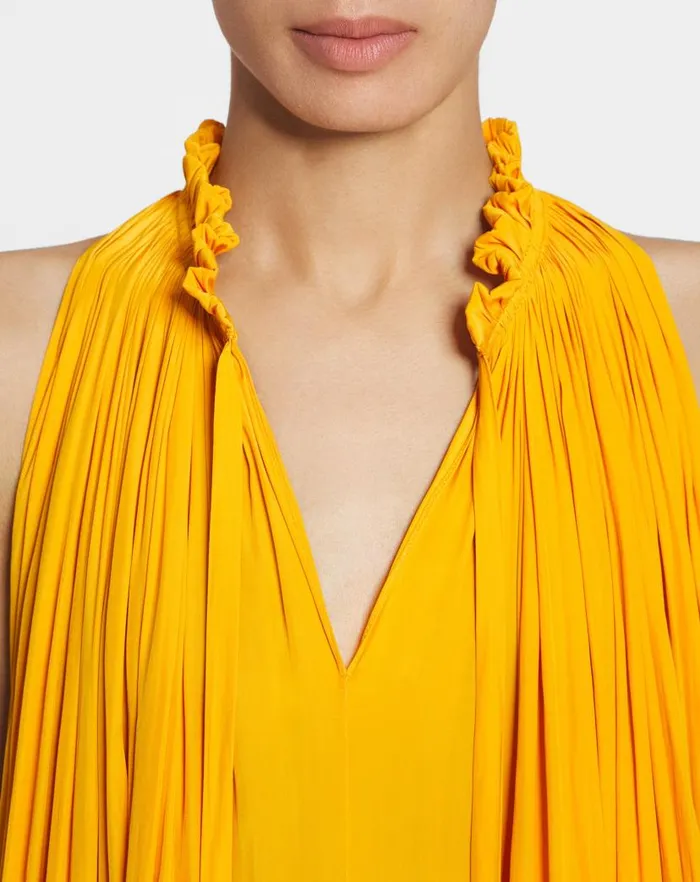 Women Lanvin Dresses Short Dress With Ruffles Sunflower