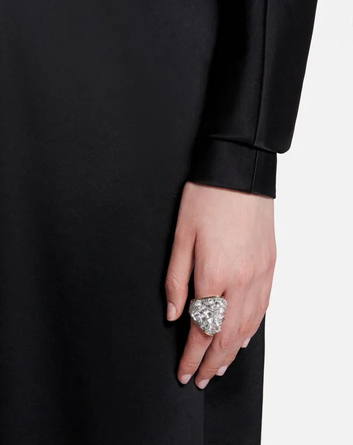 Women Lanvin Jewelry Frequence Ring Goldcrystal Women Lanvin Jewelry Frequence Ring Goldcrystal