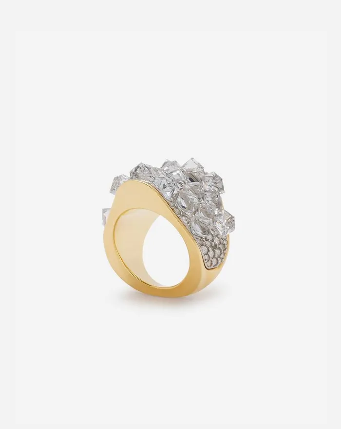 Women Lanvin Jewelry Frequence Ring Goldcrystal Women Lanvin Jewelry Frequence Ring Goldcrystal