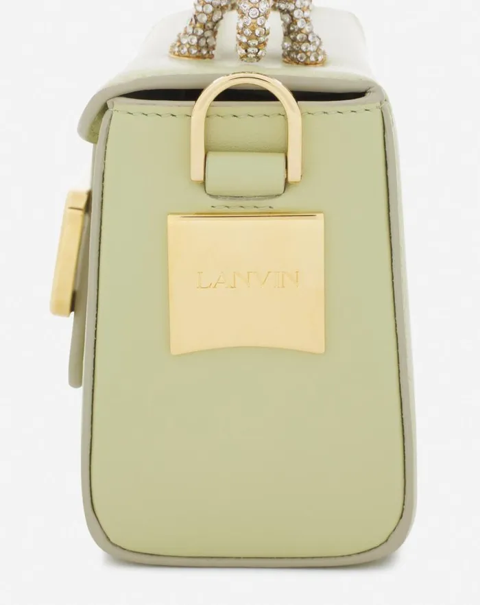 Women Lanvin Mini Bags and Clutches Nano Pencil Cat Bag In Leather And Rhinestones Almondvanilla Women Lanvin Mini Bags and Clutches Nano Pencil Cat Bag In Leather And Rhinestones Almondvanilla