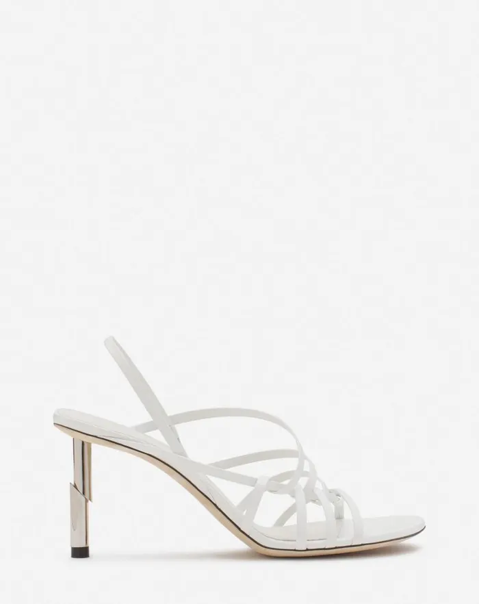 Women Lanvin Sandals and Mules Squence By Lanvin Leather Sandals Beigesilver