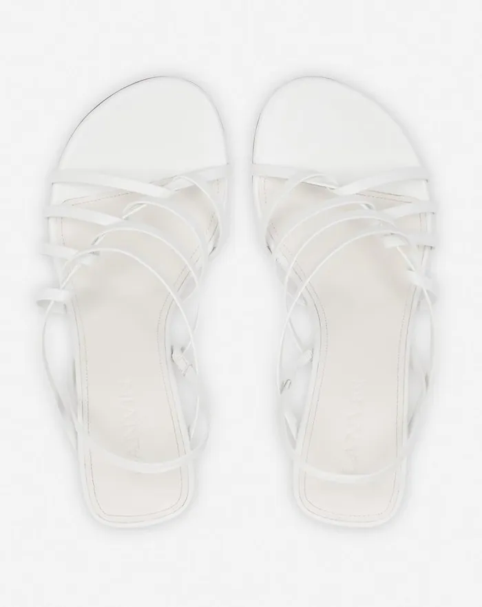 Women Lanvin Sandals and Mules Squence By Lanvin Leather Sandals Beigesilver