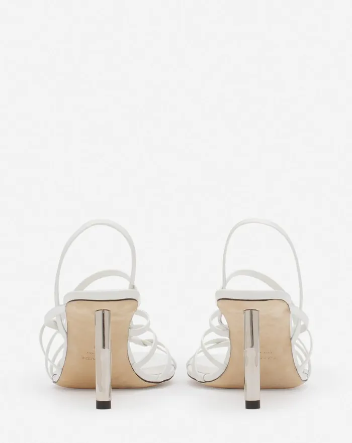 Women Lanvin Sandals and Mules Squence By Lanvin Leather Sandals Beigesilver