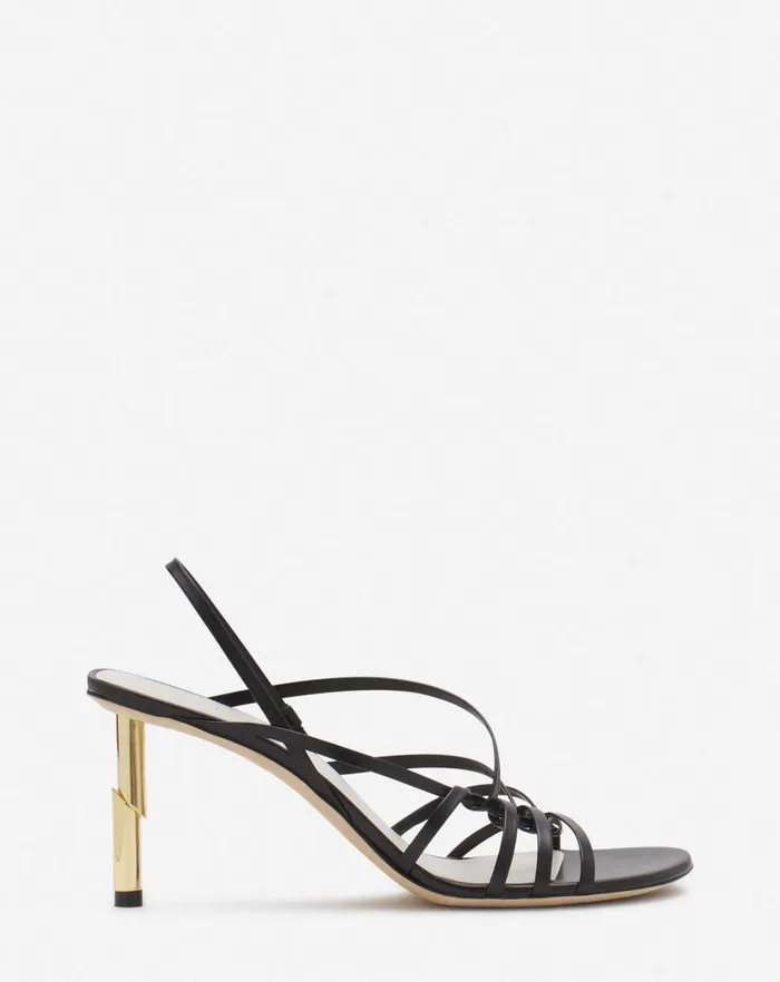 Women Lanvin Sandals and Mules Squence By Lanvin Leather Sandals Blackgold