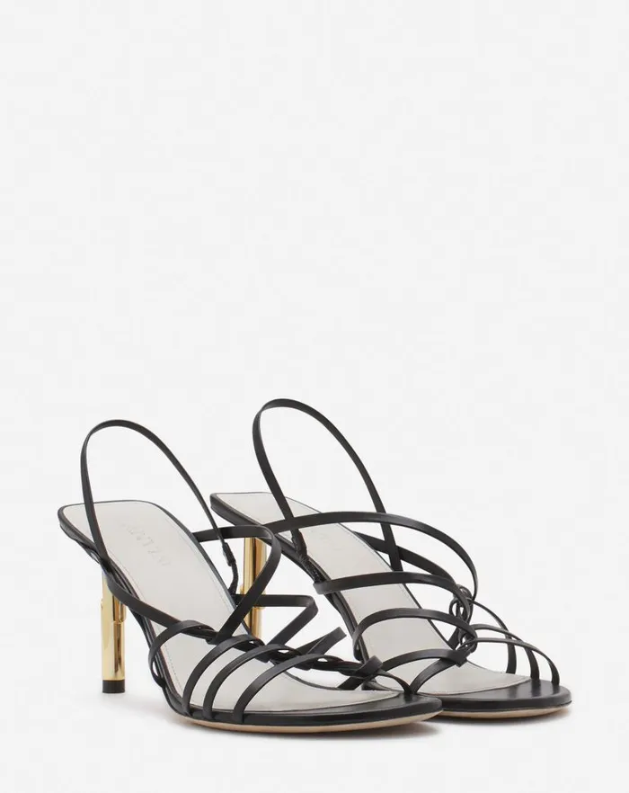 Women Lanvin Sandals and Mules Squence By Lanvin Leather Sandals Blackgold