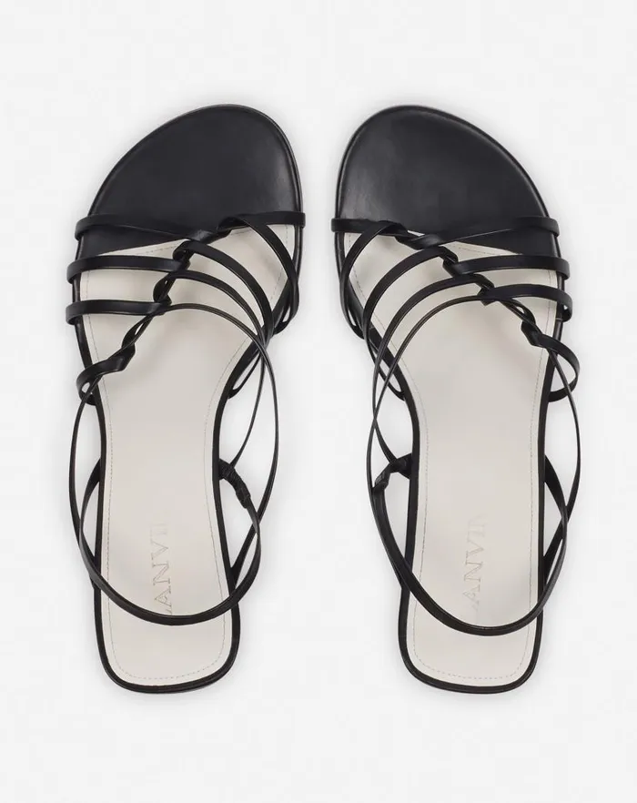 Women Lanvin Sandals and Mules Squence By Lanvin Leather Sandals Blackgold