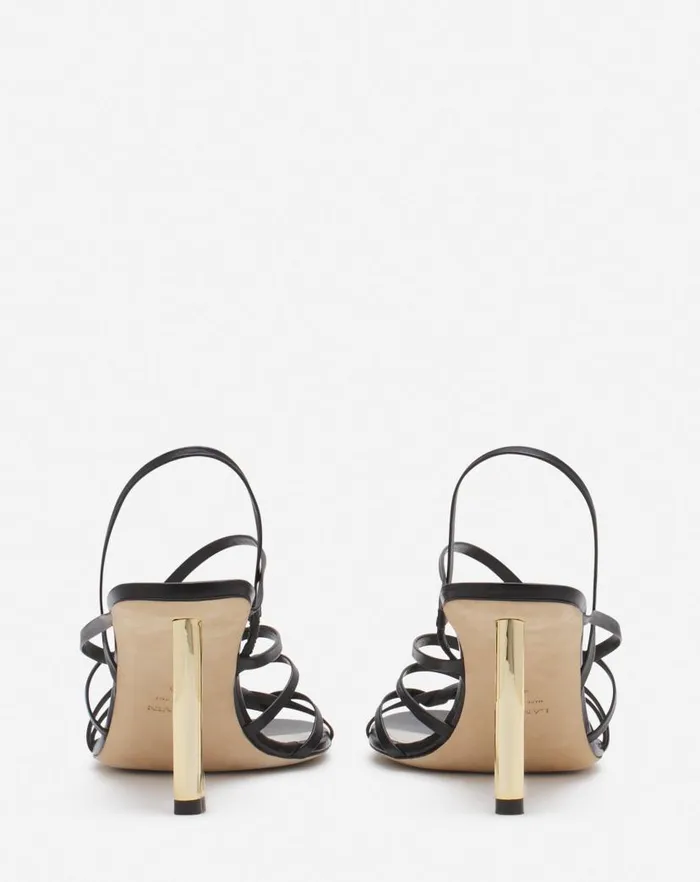 Women Lanvin Sandals and Mules Squence By Lanvin Leather Sandals Blackgold