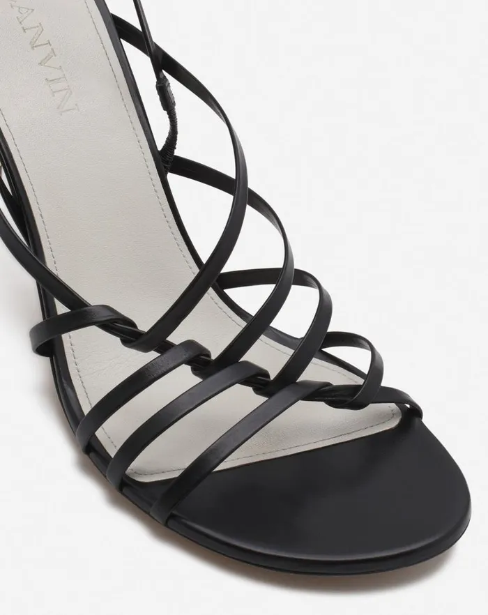 Women Lanvin Sandals and Mules Squence By Lanvin Leather Sandals Blackgold