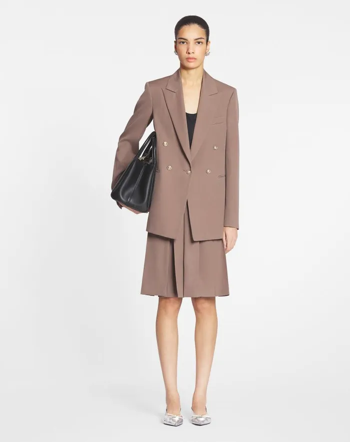Women Lanvin Skirts and Shorts Pleated Culotte Marron Glace Women Lanvin Skirts and Shorts Pleated Culotte Marron Glace