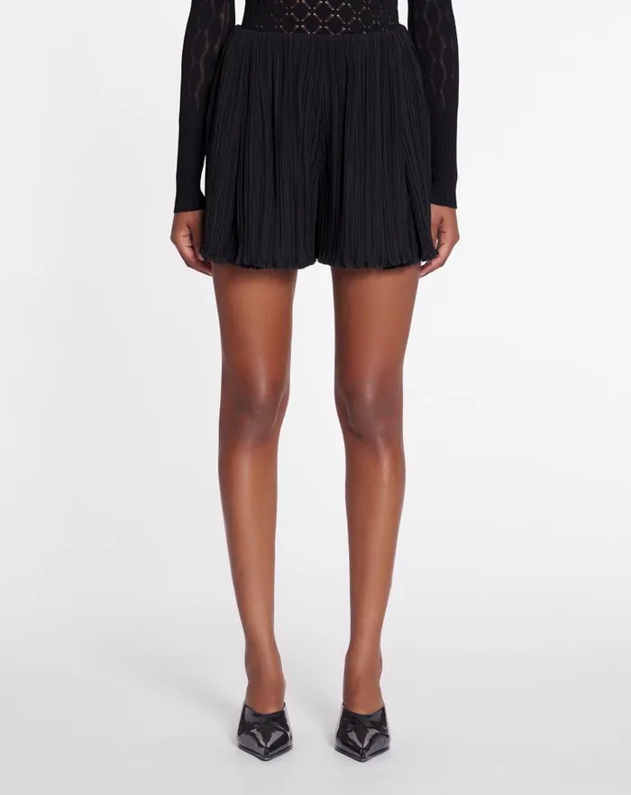Women Lanvin Skirts and Shorts Pleated Shorts Black Women Lanvin Skirts and Shorts Pleated Shorts Black