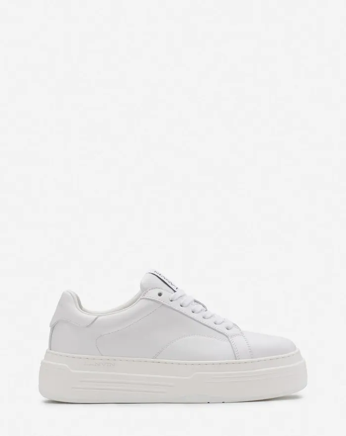 Women Lanvin Sneakers Ddb0 Leather Platform Sneakers Whitewhite