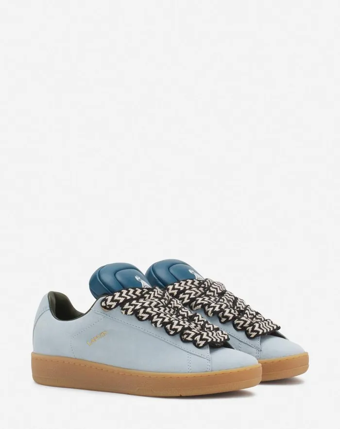 Women Lanvin Sneakers Lanvin X Future Hyper Curb Sneakers In Leather And Suede For Women Bluedark Blue Women Lanvin Sneakers Lanvin X Future Hyper Curb Sneakers In Leather And Suede For Women Bluedark Blue