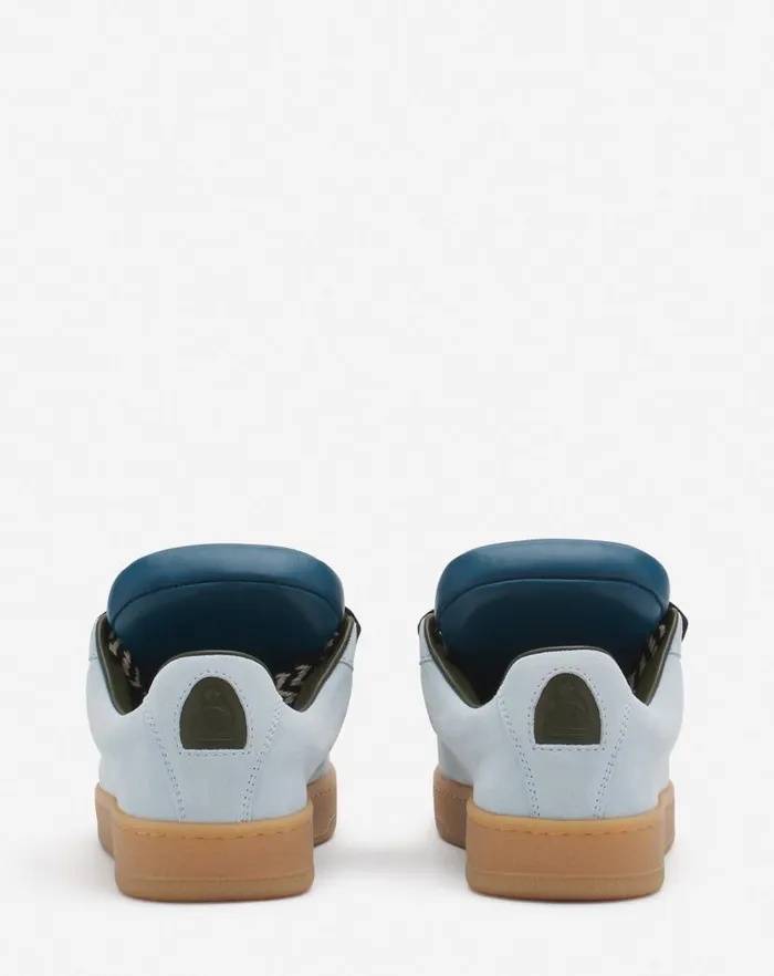 Women Lanvin Sneakers Lanvin X Future Hyper Curb Sneakers In Leather And Suede For Women Bluedark Blue Women Lanvin Sneakers Lanvin X Future Hyper Curb Sneakers In Leather And Suede For Women Bluedark Blue