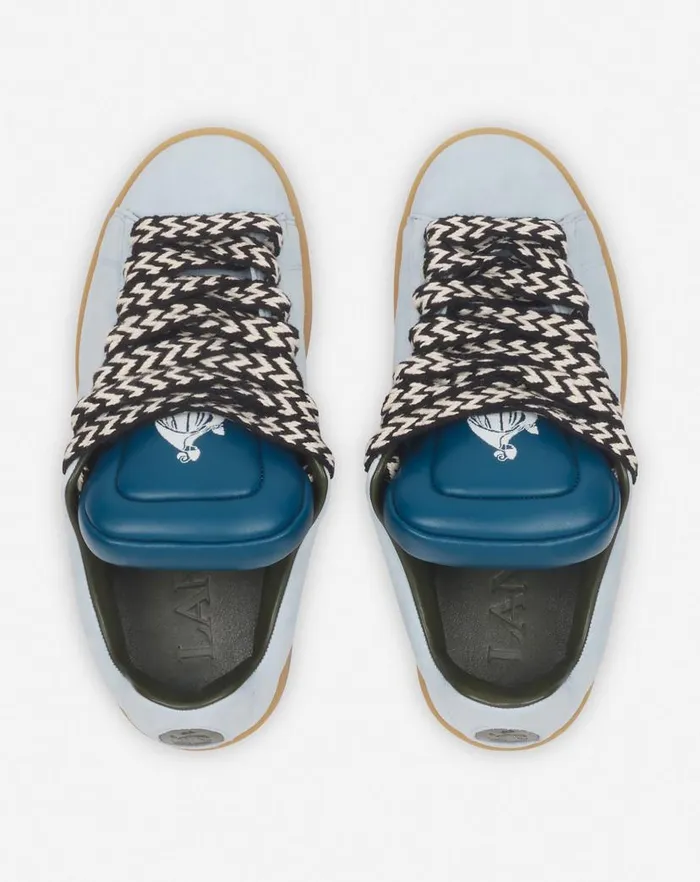 Women Lanvin Sneakers Lanvin X Future Hyper Curb Sneakers In Leather And Suede For Women Bluedark Blue Women Lanvin Sneakers Lanvin X Future Hyper Curb Sneakers In Leather And Suede For Women Bluedark Blue