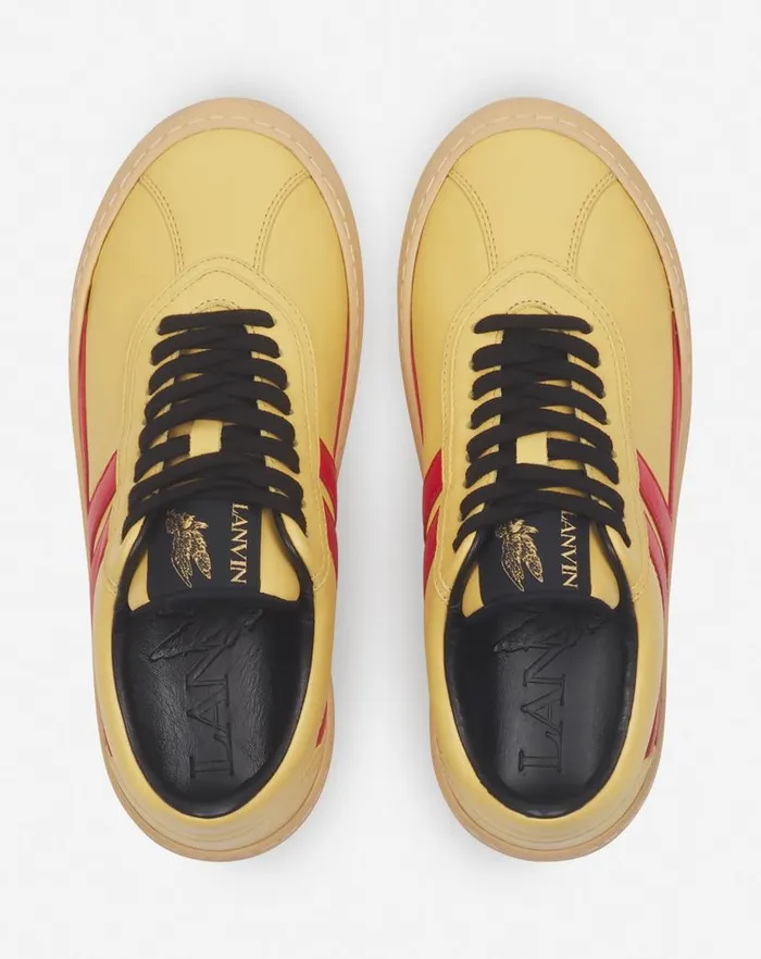 Women Lanvin Sneakers Lanvin X Future Leather Cash Sneakers For Women Bright Yellowred Women Lanvin Sneakers Lanvin X Future Leather Cash Sneakers For Women Bright Yellowred