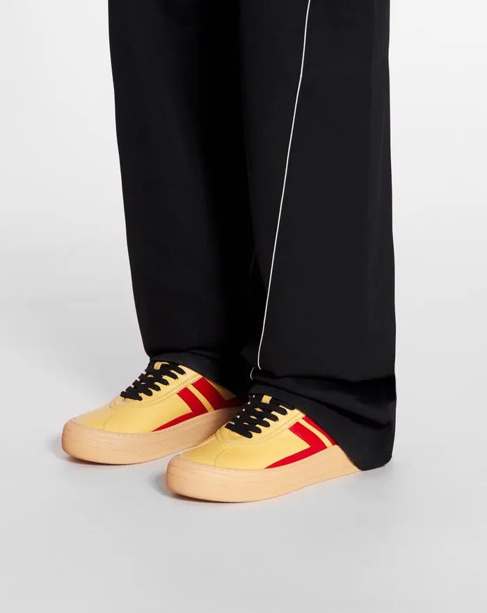 Women Lanvin Sneakers Lanvin X Future Leather Cash Sneakers For Women Bright Yellowred Women Lanvin Sneakers Lanvin X Future Leather Cash Sneakers For Women Bright Yellowred