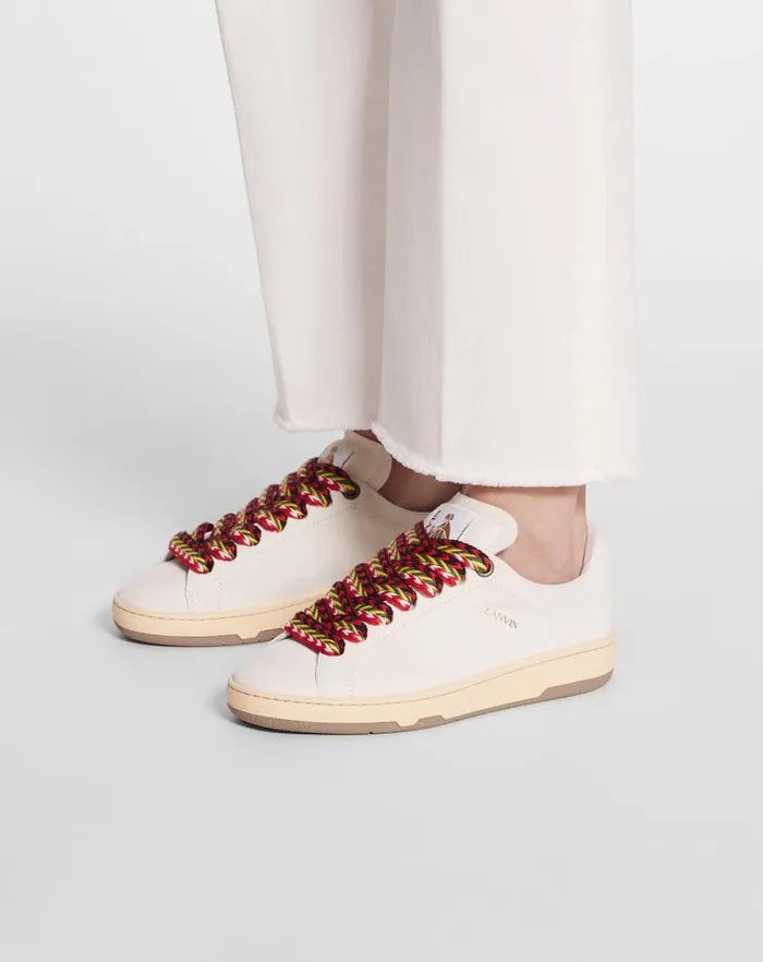 Women Lanvin Sneakers Suede Lite Curb Sneakers White