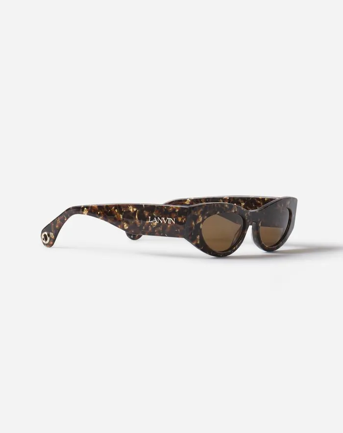 Women Lanvin Sunglasses Lanvin Logo Sunglasses Goldbrown