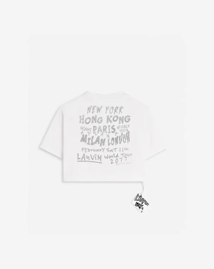 Women Lanvin TShirts and Sweatshirts Lanvin X Future Cropped Printed Tshirt White Mustang
