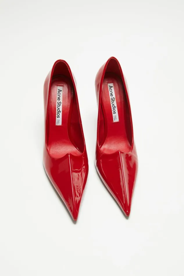 Women Leather Heel Pump Red Acne Studios Shoes