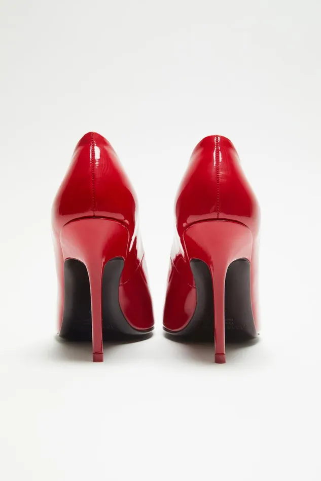 Women Leather Heel Pump Red Acne Studios Shoes