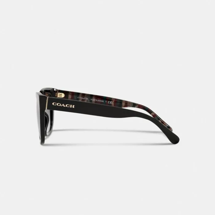 Women Legacy Stripe Square Sunglasses Black Coach Eyewear