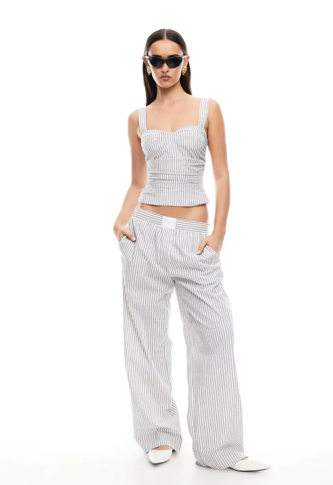Women Lioness Fashion Bottoms COBAIN PANT Ivory Multi Stripe