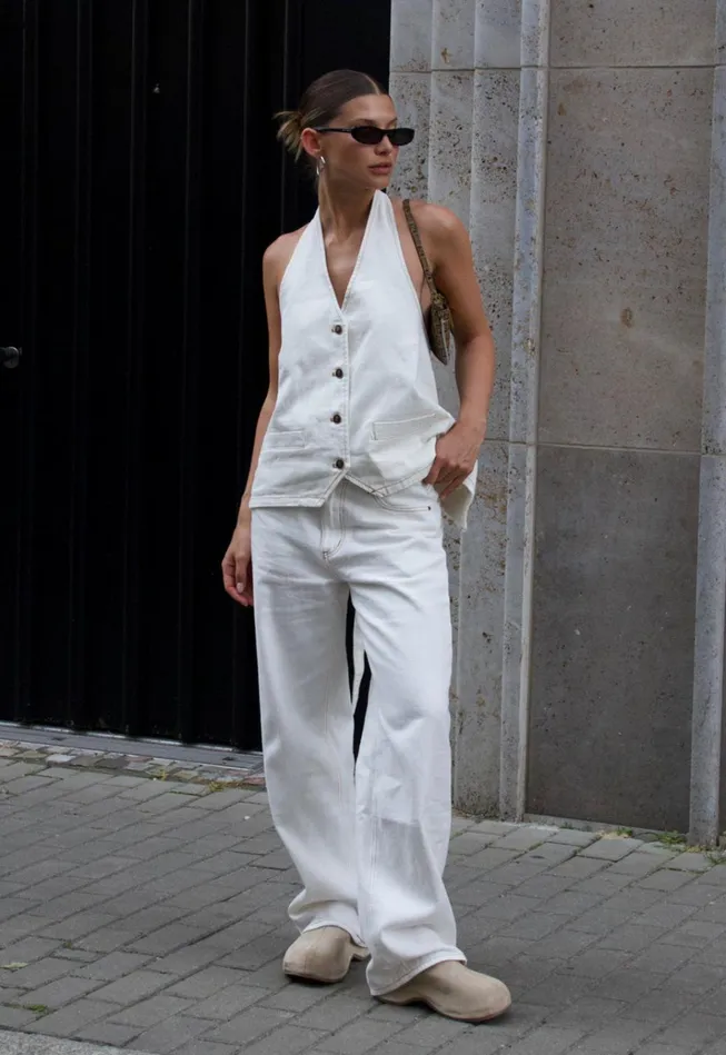 Women Lioness Fashion Bottoms TOP MODEL JEAN Porcelain