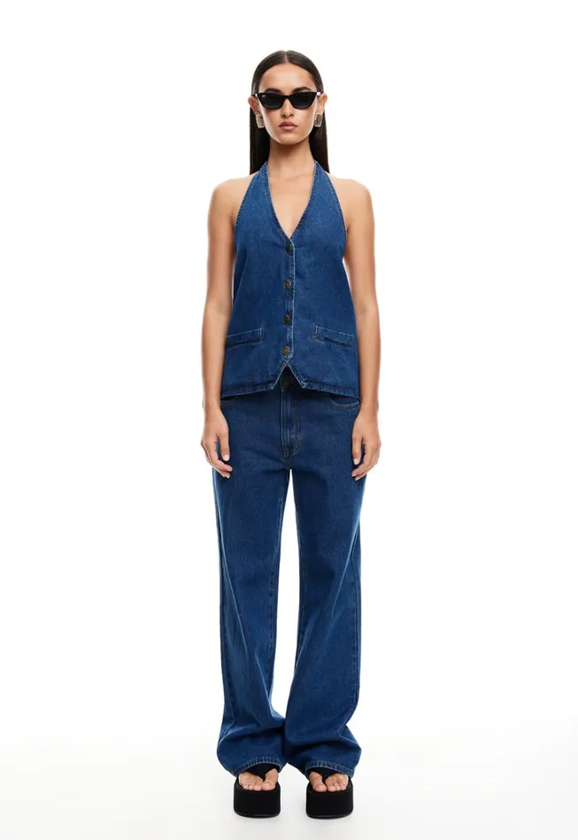 Women Lioness Fashion Denim HILLS HALTER Dark Denim