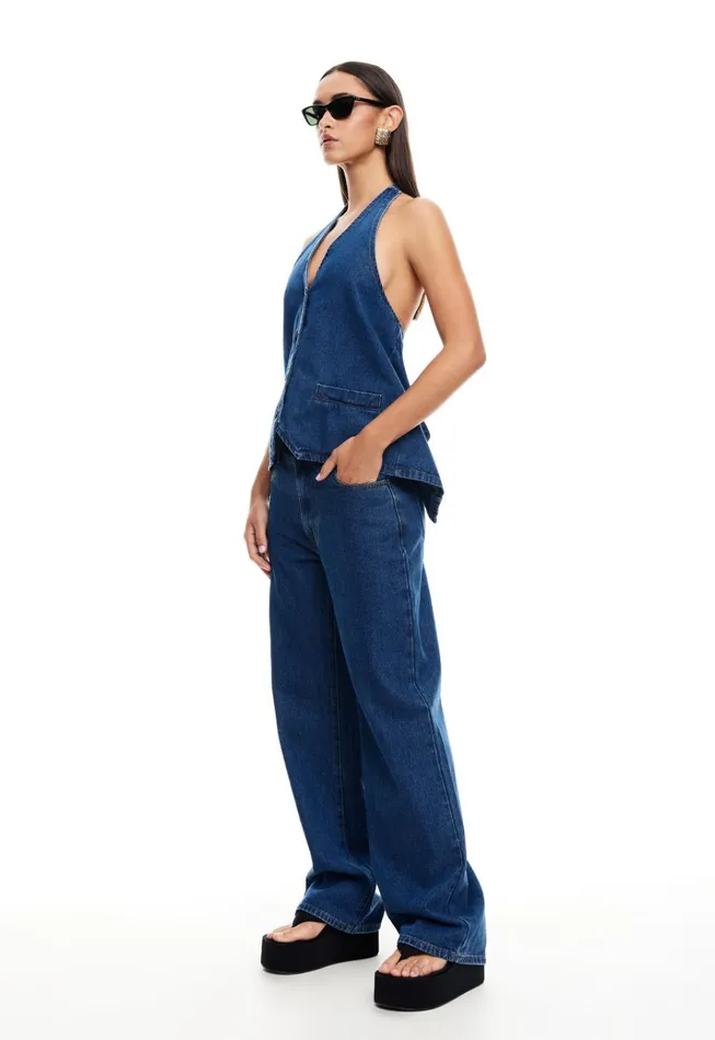 Women Lioness Fashion Denim HILLS HALTER Dark Denim