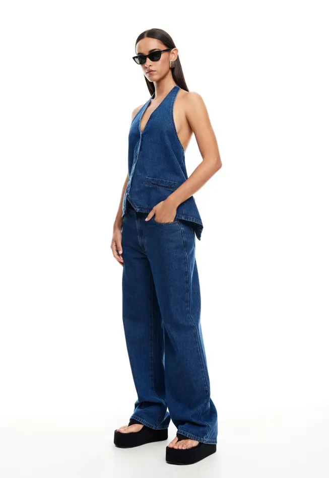 Women Lioness Fashion Denim HILLS HALTER Dark Denim