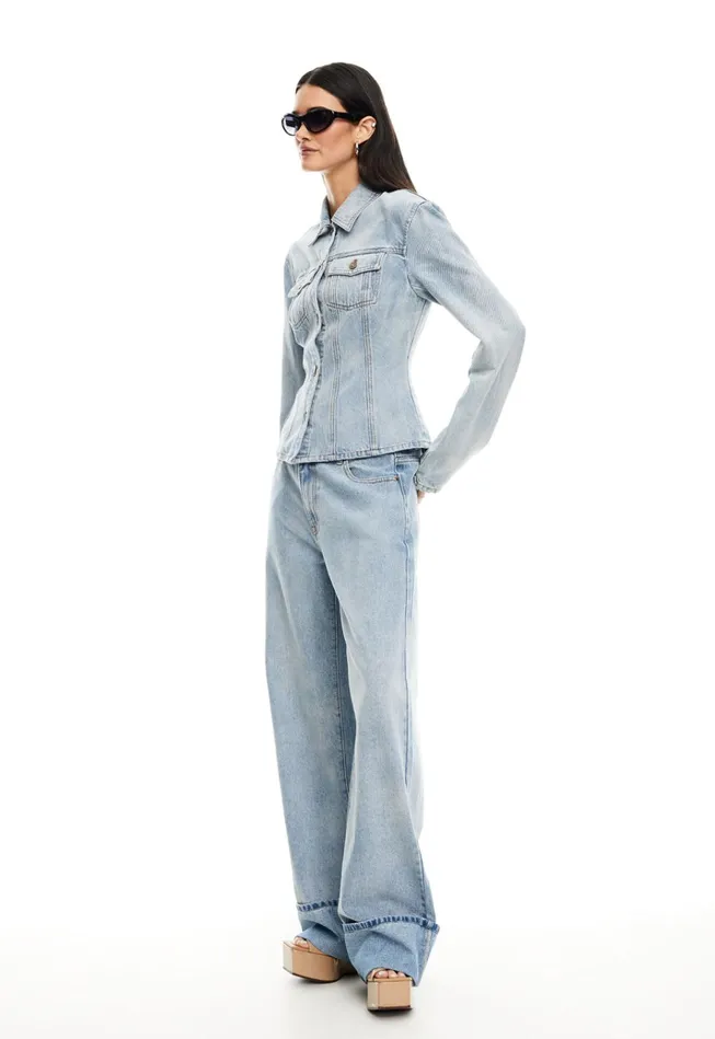 Women Lioness Fashion Denim TOP MODEL CUFFED JEAN Light Denim Women Lioness Fashion Denim TOP MODEL CUFFED JEAN Light Denim