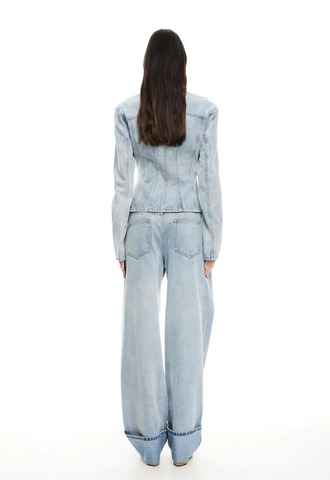 Women Lioness Fashion Denim TOP MODEL CUFFED JEAN Light Denim Women Lioness Fashion Denim TOP MODEL CUFFED JEAN Light Denim