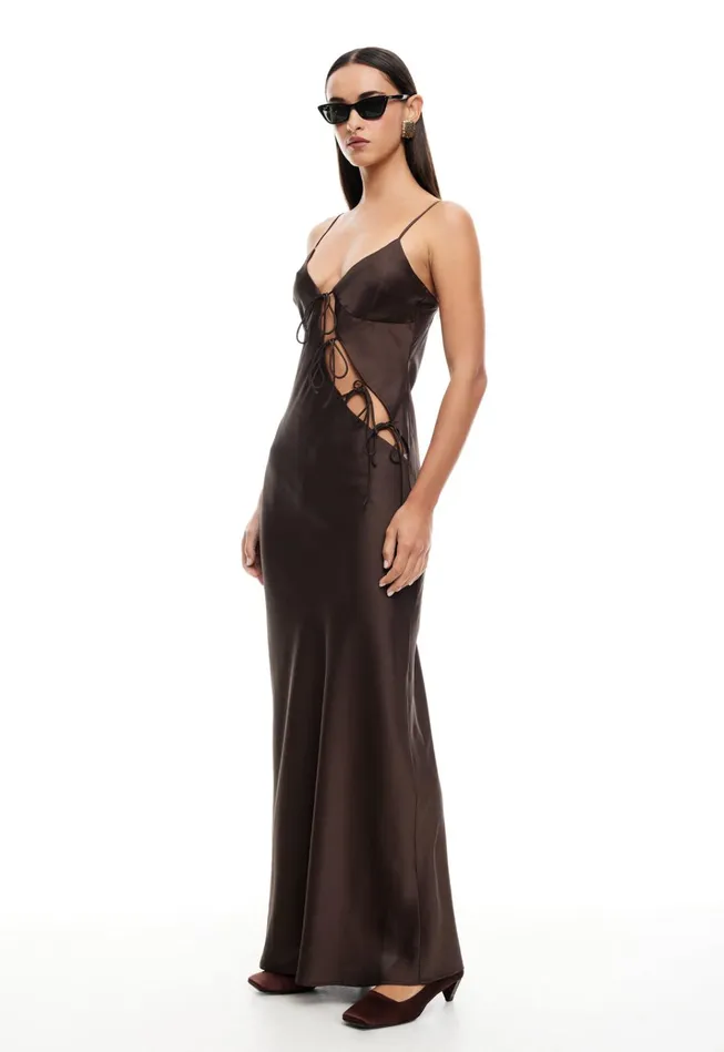 Women Lioness Fashion Dresses ABOUT A GIRL MAXI Chocolate